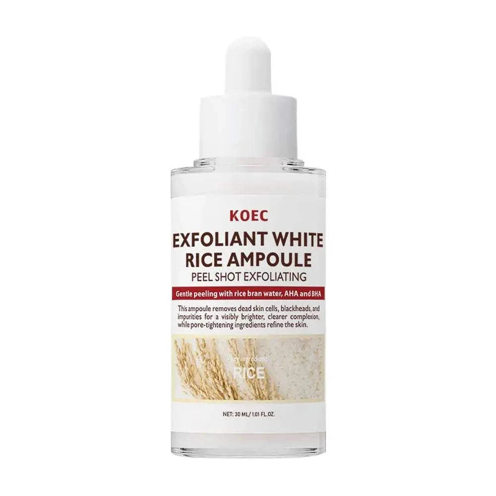 Nomilora Rice Shot™ exfoliant white rice ampoule toner for gentle peeling and hydration