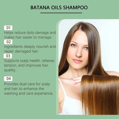 Nomilora Batana Oil Shampoo benefits include damage reduction, nourishment, and improved scalp health.