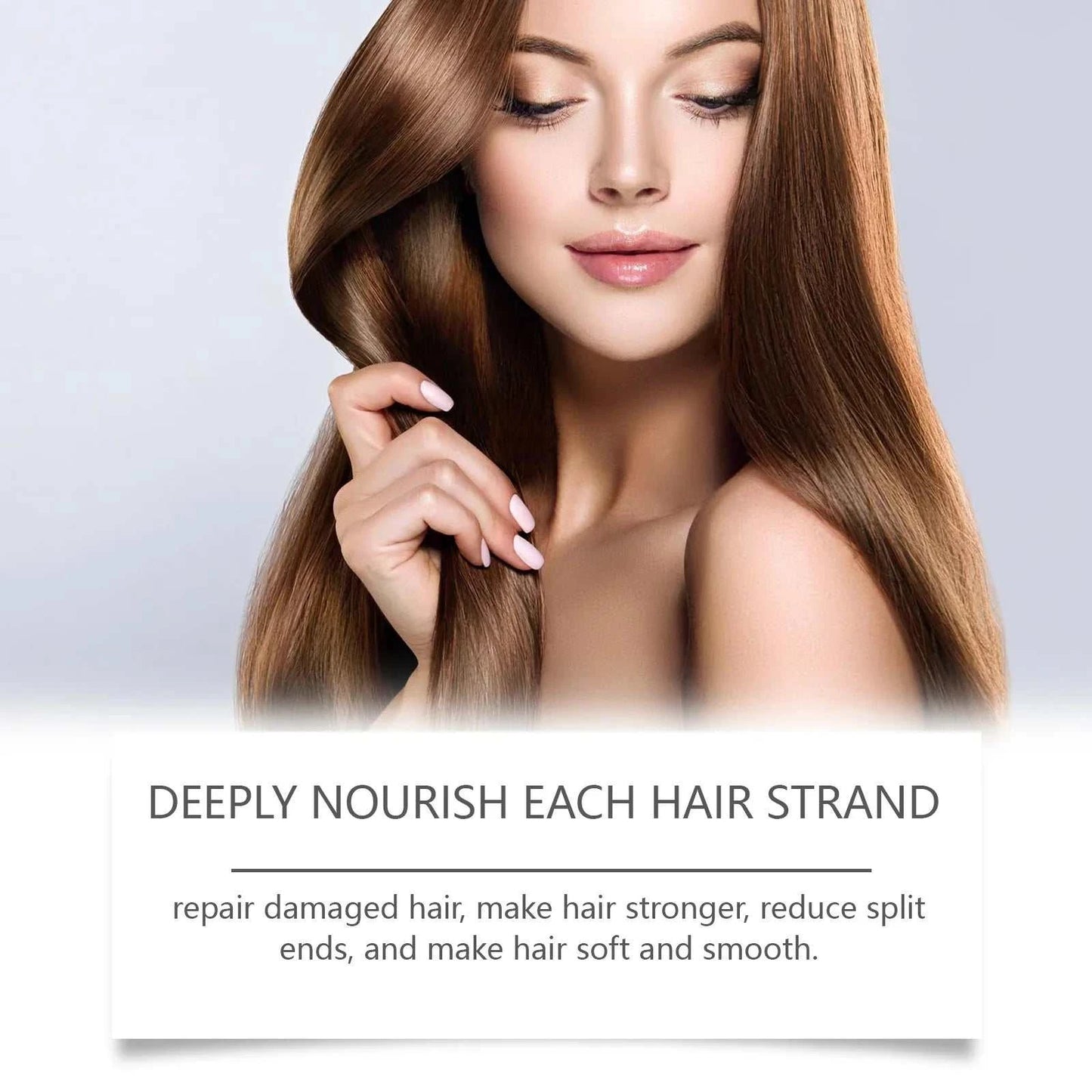 Nomilora Batana Oil Shampoo deeply nourishes each hair strand for softer, smoother hair without split ends.