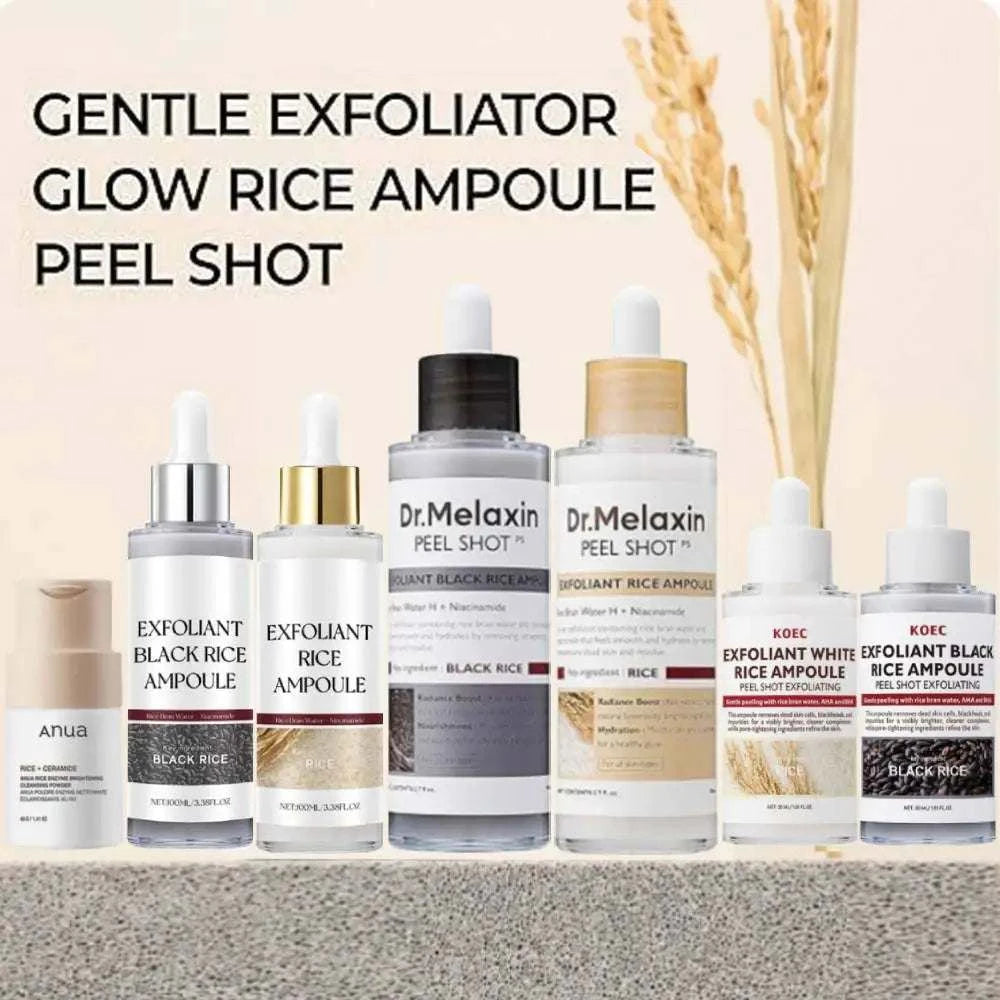 Nomilora Rice Shot™ gentle exfoliating rice ampoule toner for hydrated glowing skin