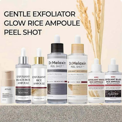 Nomilora Rice Shot™ gentle exfoliating rice ampoule toner for hydrated glowing skin